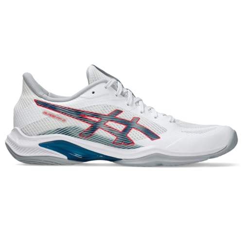 ASICS Men's Blade FlyteFoam 2 Volleyball Shoes, 12, White/MAKO Blue