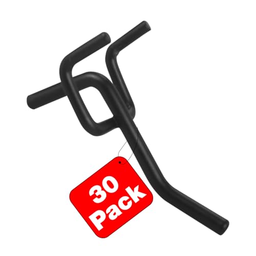 Pegboard Hooks Accessories 30pcs 2inch Metal Peg Board Tool Hangers (Black)