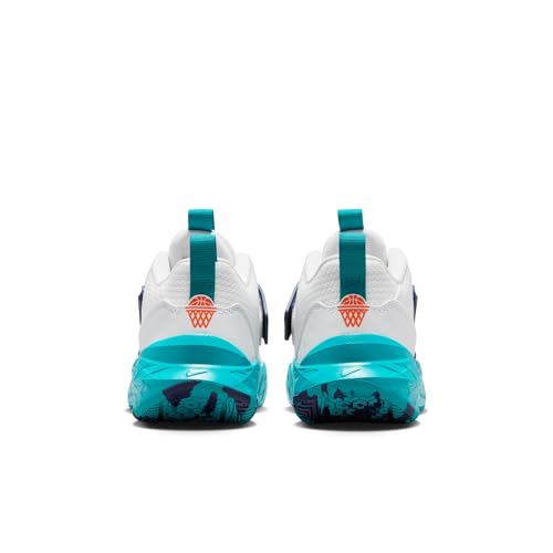 Nike Little Kids' Team Hustle D Basketball Shoes, Summit White/Safety Orange-Energy, 2Y