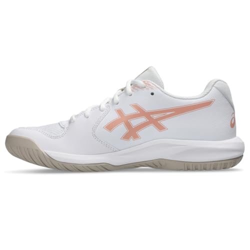 ASICS Women's Gel-Dedicate 9 Tennis Shoes, 8, White/Cantaloupe