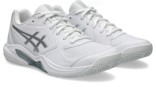 ASICS Women's Gel-Dedicate 9 ClayTennis Shoes, White Pure Silver, 6.5 US