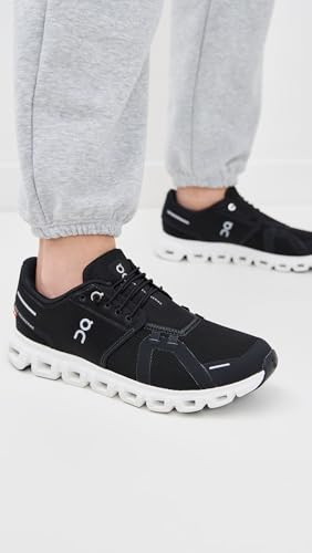 On Women's Cloud 6 Sneakers, Black | White, 8 Medium US