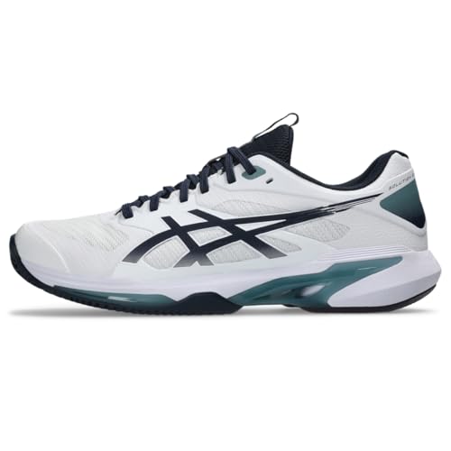 ASICS Men's Solution Speed FF 4 Clay Tennis Shoes, 11, White/Midnight