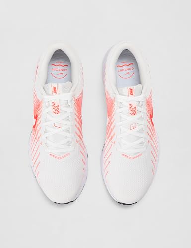 Nike Men's Run Defy Road Running Shoes, Summit White/Bright Crimson-Turf Orange, 9