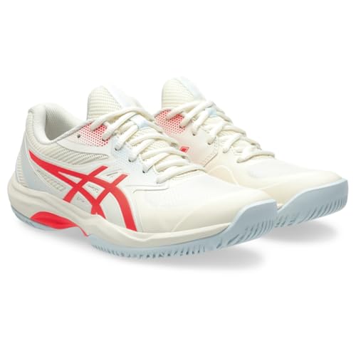 ASICS Women's Game FlyteFoam Pickleball Shoes, 9, Cream/Flash RED