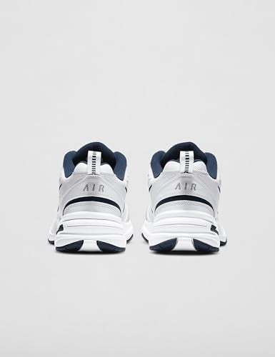 Nike Men's Nike Air Monarch IV Training Shoes 9 (White/Metallic Silver-Mid Navy)