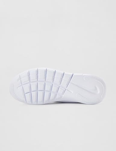 Nike Big Kid's Flex Runner 4 Running Shoe, White/Platinum Tint-White, 4.5Y