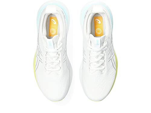 ASICS Women's Gel-Nimbus 25 Running Shoes, 9.5, White/Pure Silver