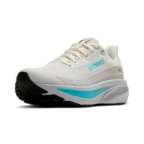 Brooks Women’s Ghost 17 GTX Waterproof Supportive Running & Walking Shoe - Coconut/Oyster/Blue - 6.5 Medium