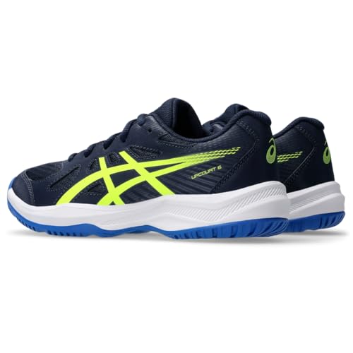 ASICS Kid's Upcourt 6 Grade School Volleyball Shoes, 1, Midnight/Safety Yellow