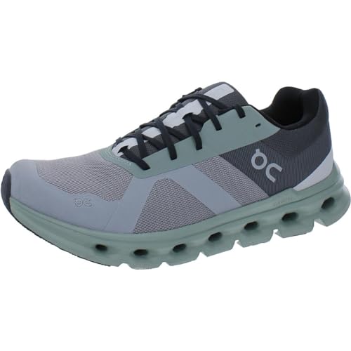 On Men's Cloudrunner Sneakers, Alloy/Moss, 9 US