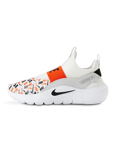 Nike Little Kid's Flex Runner 4 AOP, White/Black-Safety Orange-Vast Grey, 2Y