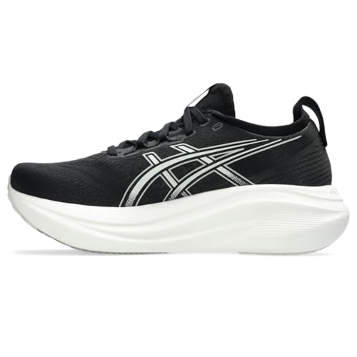 ASICS Women's Gel-Nimbus 27 Running Shoes, 8, Black/Lake Grey