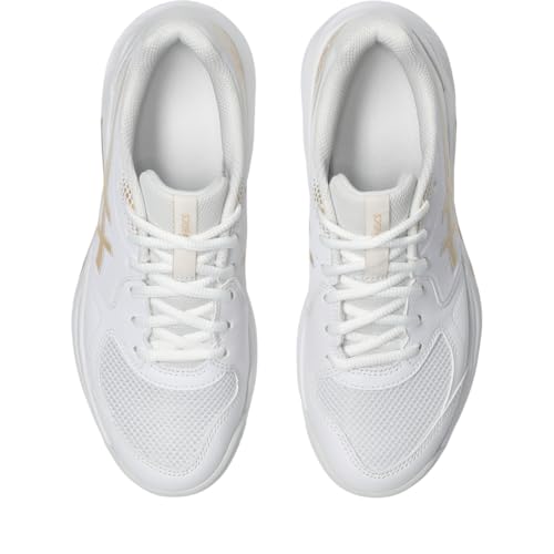ASICS Women's Gel-Dedicate 9 Pickleball Tennis Shoes, 8, White/Champagne