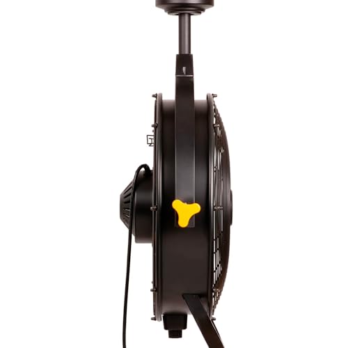MULE 18 in. 3 Speed Ceiling Mounted Plug-In Cord Garage Fan with Remote - 52035-01 (Black & Yellow)