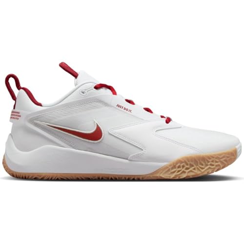 Nike HyperAce 3 Volleyball Shoes (FQ7074-100, White/Photon Dust/Team Crimson) Size 8