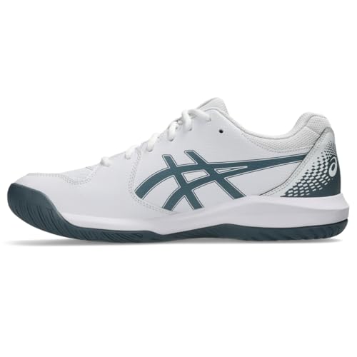 ASICS Men's Gel-Dedicate 8 Tennis Shoes, 10, White/IRONCLAD