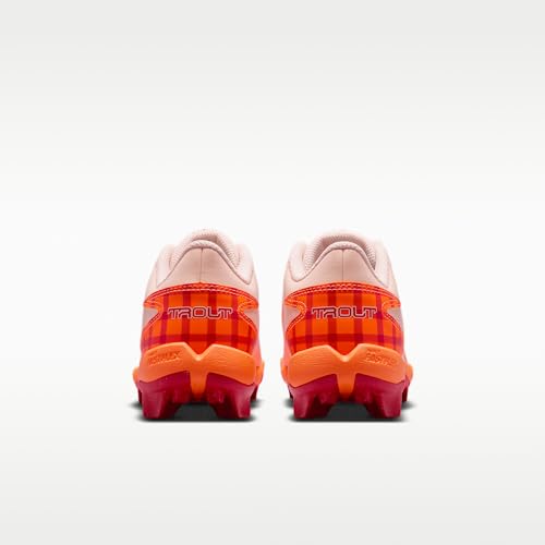 Nike Diamond Clutch Mike Trout Big Kids' Baseball Cleats (Orange Quartz/Total Orange/Bright Crimson/University Red) Size 3.5