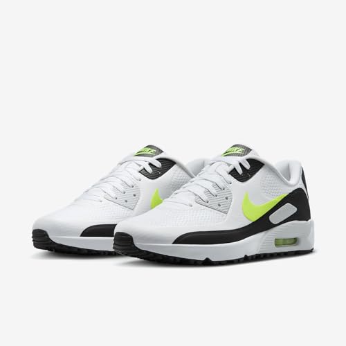 Nike Mens Golf Air Max 90 G Shoes White/Hot Lime 103, Size 9