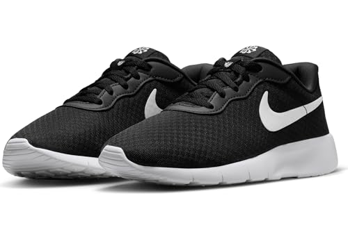 Nike Big Kids' Tanjun EasyOn Shoes, Black/White-White, 6Y