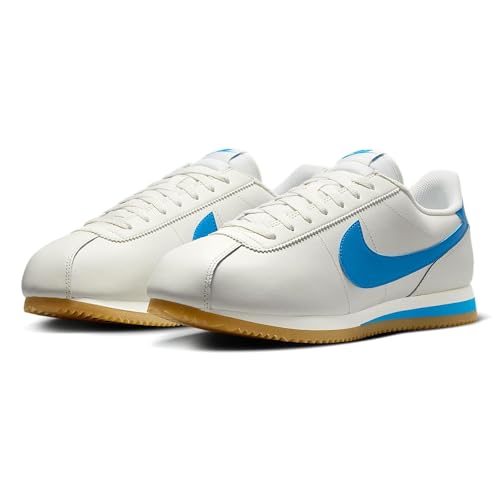 Nike Cortez Leather Men's Shoes (DM4044-112, Sail/Gum Yellow/Light Photo Blue) Size 9
