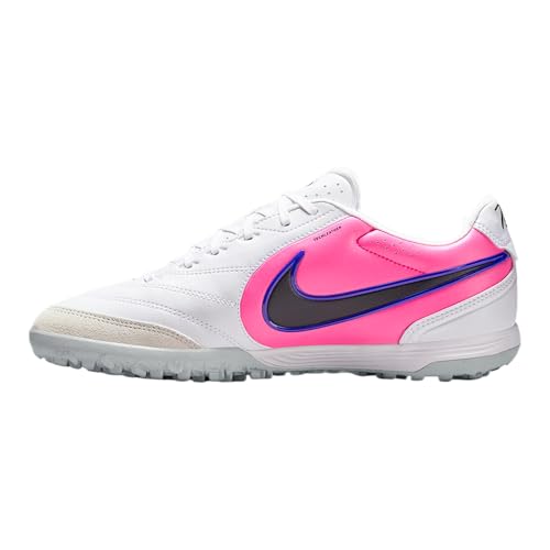 Nike Tiempo Ligera Pro Turf Low-Top Soccer Shoes (White/Racer Blue/Pink Blast/Black) Size 11.5