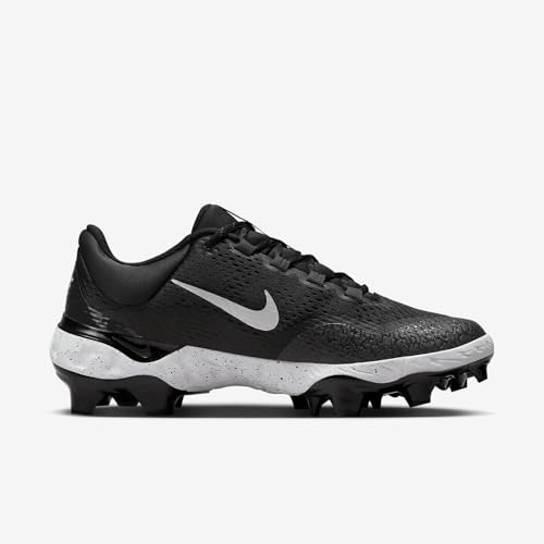 Nike Alpha Huarache Elite 4 Low MCS Men's Baseball Cleats (FD6221-003, Black/Dark Smoke Grey/White) Size 10.5