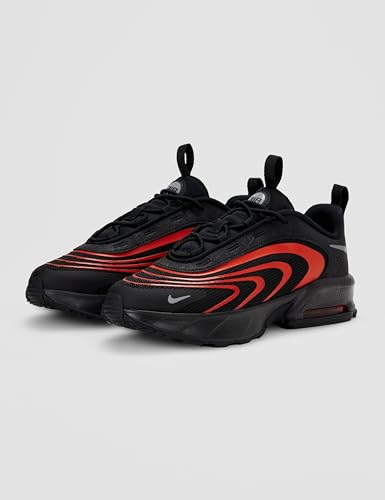 Nike Little Kids' Air Max Fire Shoes, Black/Smoke Grey-Picante Red, 1Y