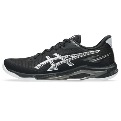 ASICS Men's Netburner Ballistic FlyteFoam 4 Volleyball Shoes, 7.5, Black/White