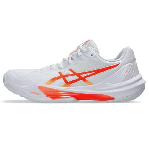 ASICS Women's Sky Elite FlyteFoam 3 Volleyball Shoes, 9, White/Vivid Coral