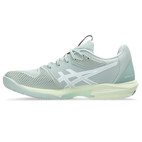 ASICS Women's Solution Speed FlyteFoam 3 Tennis Shoes, 8.5, Lichen Rock/White
