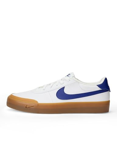 Nike Men's Court Shot Shoes, White/Deep Royal Blue-Gum Medium Brown, 9.5