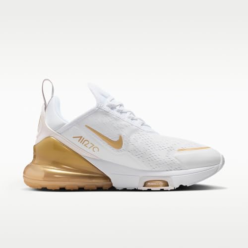 Nike Air Max 270 Premium Women's Shoes (White/Team Gold/Truly Gold/Metallic Gold) Size 7.5
