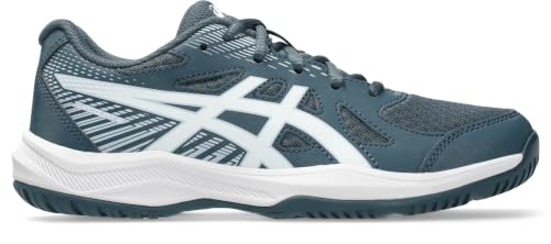 ASICS Unisex Kids Upcourt 6 GsIndoor Sports Shoes, Raw Indigo White, 4.5 UK Child
