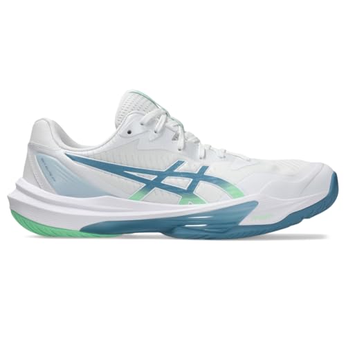 ASICS Men's Sky Elite FlyteFoam 3 Volleyball Shoes, 9.5, White/SABA Blue
