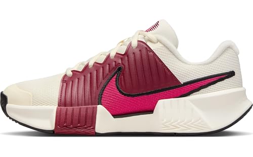 Nike GP Challenge Pro Women's Hard Court Tennis Shoes (Pale Ivory/Sail/Team Red/Rush Pink) Size 8