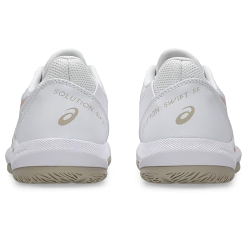 ASICS Women's Solution Swift FF 2 Tennis Shoes, 7.5, White/Cantaloupe