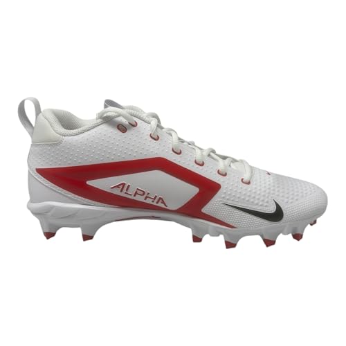 Nike Alpha Menace 4 Varsity Molded Football Cleats (White/Team Orange/Black, US Footwear Size System, Adult, Men, Numeric, Medium, 14)