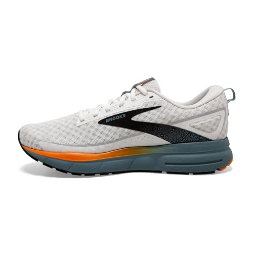 Brooks Men’s Trace 3 Neutral Running Shoe - White/Orange/Goblin Blue - 10 Medium