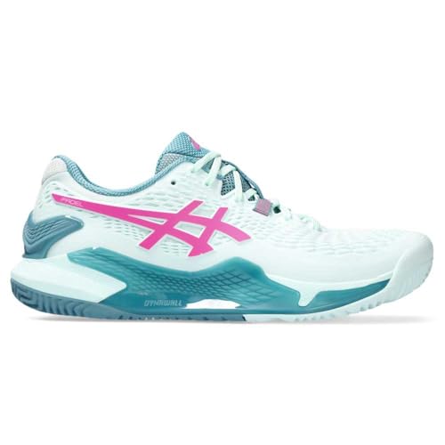ASICS Women's Gel-Resolution 9 Padel Sneaker, Soothing SEA/HOT Pink, 4 UK, Soothing Sea Hot Pink, 4 UK
