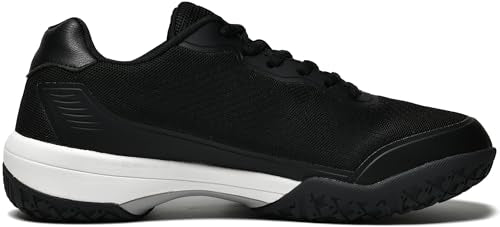 WONDYCIA Men's Hard Court Tennis Shoes, Carbon Fiber Midfoot Plate for Stability, Anti-Slip TPU Outsole, Breathable Mesh Upper, Black, 10