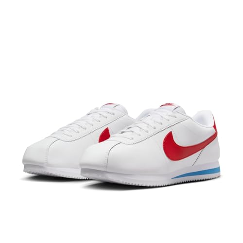 Nike Men's Cortez Sneakers, White/Varsity Red/Varsity Blue, 10 Medium US