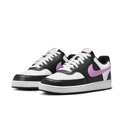 Nike Women's Court Vision Low Next Nature Shoes, Black/Light Magenta-White, 9.5