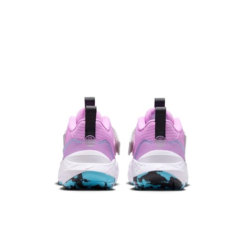 Nike Little Kids' Team Hustle D Basketball Shoes, Fuchsia Glow/BaLightic Blue-Metallic Silver, 11.5C
