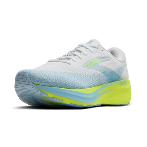 Brooks Women’s Ghost Amp Neutral Running Shoe - White/Blue/Nightlife - 8 Medium