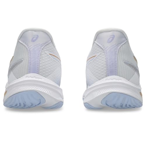 ASICS Women's Netburner Ballistic FlyteFoam 4 Volleyball Shoes, 9.5, White/Champagne