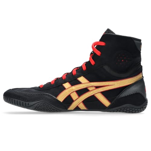 ASICS Men's DAN Gable EVO 3 Wrestling Shoes, 14, Black/Pure Gold