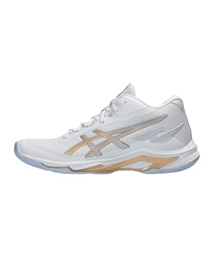 ASICS Women's Netburner Ballistic Ff Mt 4 Sneaker, White Champagne, 8 UK