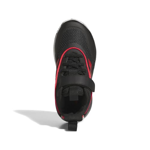 Adidas Unisex-Kids Own The Game 3.0 Mid Top Elastic Lace & Strap Basketball, Black/Lucid Red/White, 5.5