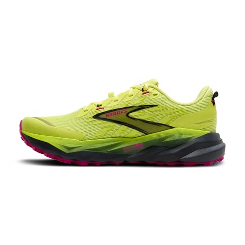 Brooks Women’s Cascadia 19 Mountain Trail Running Shoe - Sunny Lime/Black/Magenta - 5 Medium
